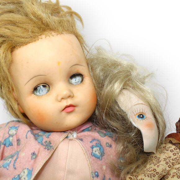 2 Vintage Creepy Dolls Halloween Decoration Headless GothEyes - Picture 2 of 9